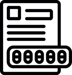 Fototapeta premium Line icon representing a medical prescription associated with a blister of pills, illustrating a treatment