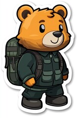 Cute Bear Scout with Backpack