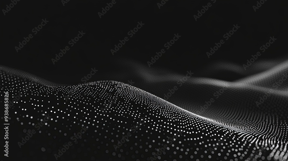 Wall mural a black background with a lot of dots. the background is very dark and the dots are very small. gene