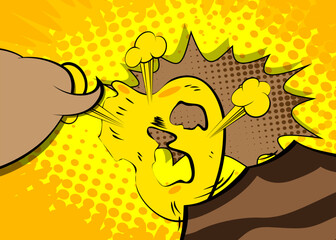 Cartoon brown and yellow background, comic book backdrop. Retro vector comics pop art design.