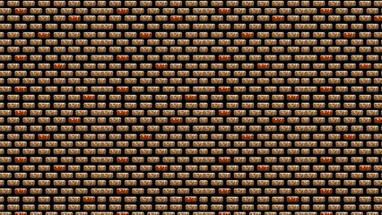 Brick Wall Texture pixel art seamless pattern with shading.Assets for pixel Game.