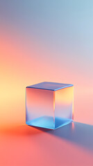 Colored glass cube