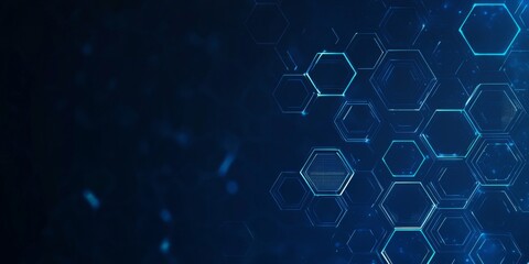 Abstract Blue Hexagon Pattern Background Technology Design