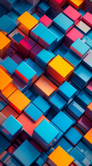 Abstract background of colored cubes
