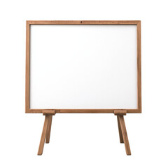 A simple, blank easel board with a wooden frame, perfect for presentations, artwork, or brainstorming sessions. Ideal for educational or creative environments, inviting ideas and expression.