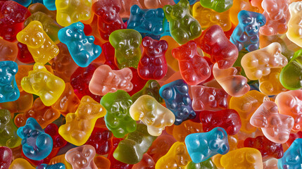 colorful jelly beans candies, Assortment of Gummy Bears