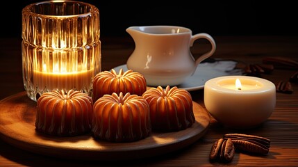 candles in a glass bowl