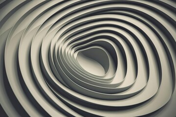 abstract art featuring concentric, undulating patterns in a soothing muted gray tone