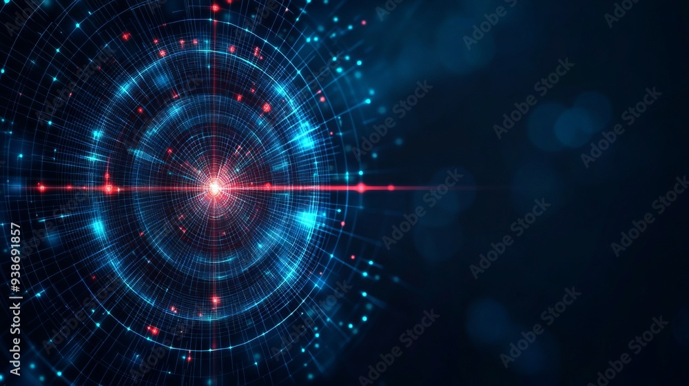 Aufkleber abstract image of a target. vector business concept. with dark blue background. low poly wireframe w