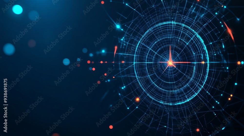 Aufkleber abstract image of a target. vector business concept. with dark blue background. low poly wireframe w