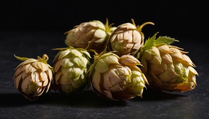 Obraz premium Freshly harvested hop cones ready for brewing