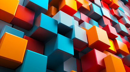 Obraz premium Abstract background of colored cubes