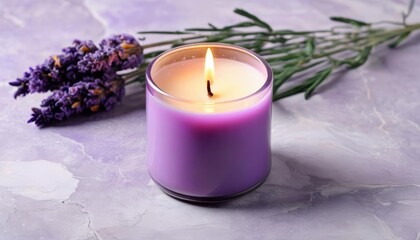  Tranquility in a Flame  A Scented Candle and Lavender Blossoms