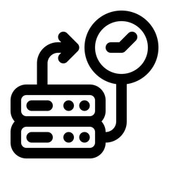 real time, database, data storage, processing, data processing, oltp outline icon