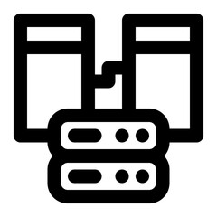 relational database, structured, database, data storage, data engineering, rdbms outline icon