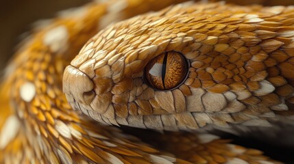 Obraz premium Close-up of a Desert Horned Viper's Eye and Scaly Skin