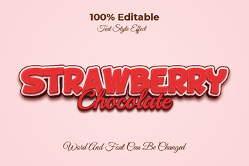 Strawberry chocolate editable text effect template