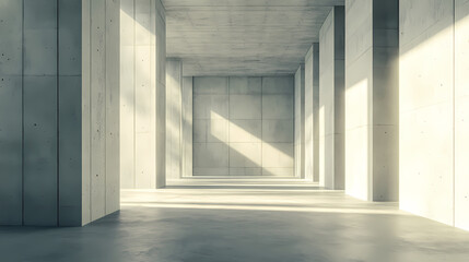 Fototapeta premium Empty scene under sunlight, minimalist design of modern architecture