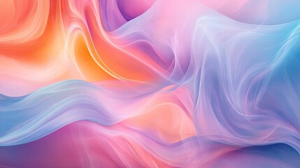 Obraz premium A blend of pastel colors and flowing lines, forming an abstract background with a calm feel.