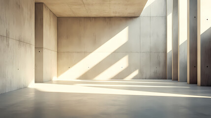 Obraz premium Empty scene under sunlight, minimalist design of modern architecture