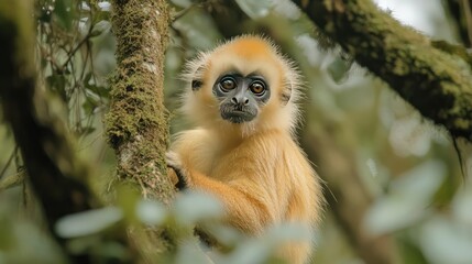 Obraz premium Golden Langur Monkey in a Tree