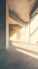 Obraz premium Empty scene under sunlight, minimalist design of modern architecture