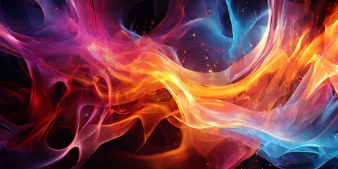 Obraz premium A colorful flame with a blue and orange swirl