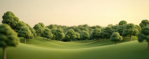 A 3D effect of a forest with trees and wildlife extending outwards, 3D effect, forest, nature