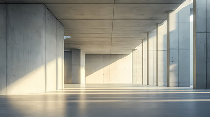 Fototapeta premium Empty scene under sunlight, minimalist design of modern architecture