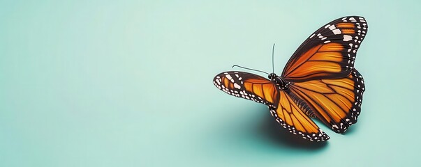 A 3D effect of a butterfly with wings fluttering outwards, 3D effect, butterfly, nature