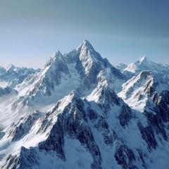 Obraz premium A beautiful sky and majestic mountain peaks capped in snow
