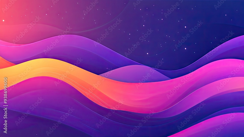Fototapete a gradient abstract background with dynamic waves, creating a modern and fluid design.