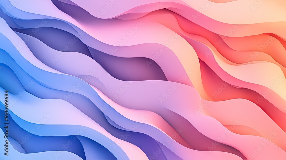 Fototapete a gradient abstract background with dynamic waves, creating a modern and fluid design.