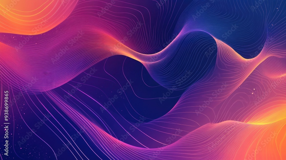 Fototapete a gradient abstract background with dynamic waves, creating a modern and fluid design.
