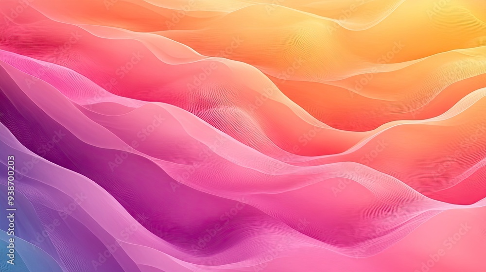 Fototapete A gradient abstract background with dynamic waves, creating a modern and fluid design.
