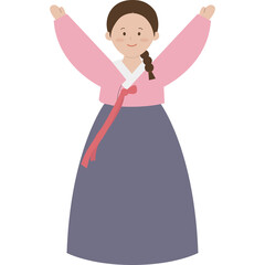 명절 한복 입은 사람