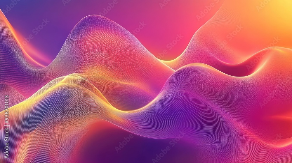 Fototapete a gradient abstract background with dynamic waves, creating a modern and fluid design.