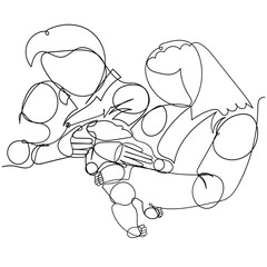 continuous line drawing  baby birth