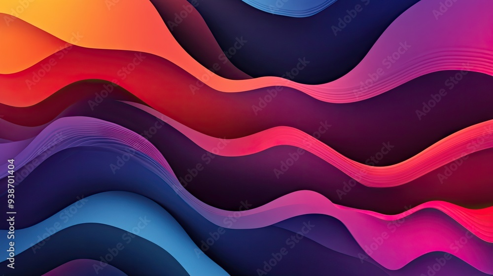 Fototapete a gradient abstract background with dynamic waves, creating a modern and fluid design.