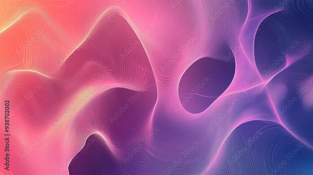 Fototapete a gradient abstract background with dynamic waves, creating a modern and fluid design.