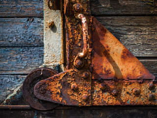 Rusted detail of an old railway wagon