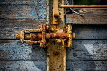 Rusted detail of an old railway wagon