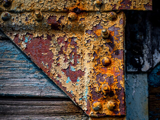 Rusted detail of an old railway wagon 