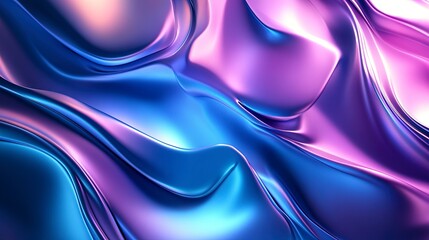 3D background with flowing abstract shapes, vibrant gradients of blue and purple, soft lighting creating depth and shadows, a sense of motion and energy. Generative ai