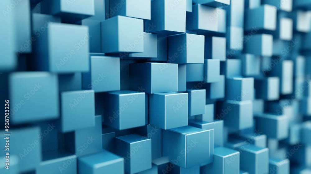 Poster abstract background geometric pattern of cubes 3d render. generative ai