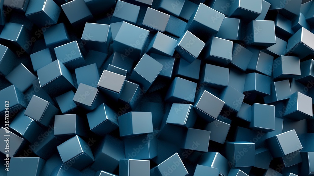 Aufkleber abstract background geometric pattern of cubes 3d render. generative ai