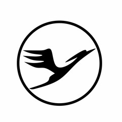 Flying bird logo isolated on white.