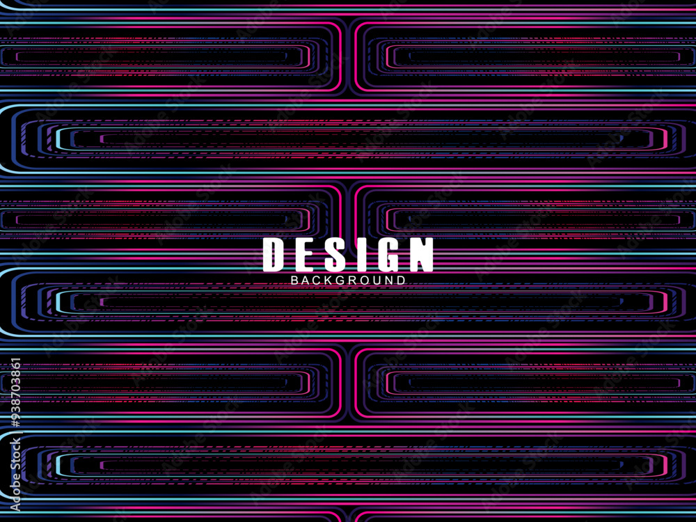 Fototapete futuristic abstract technology shining rainbow light lines with modern lines pattern black backgroun