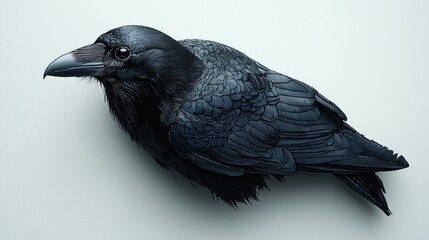 A detailed close-up drawing of a raven's head, perfect for Halloween-themed designs or event promotions, with copy space.