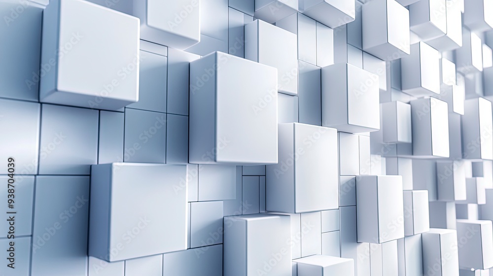 Aufkleber abstract background geometric pattern of cubes 3d render. generative ai